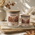Bougies parfumées artisanales Promenade en forêt (santal, cèdre, fève tonka) en deux tailles avec couvercle en bois – Danielle sent bon