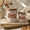 Bougies parfumées artisanales Tarte à la citrouille (citrouille, vanille) en deux tailles avec couvercle en bois – Danielle sent bon
