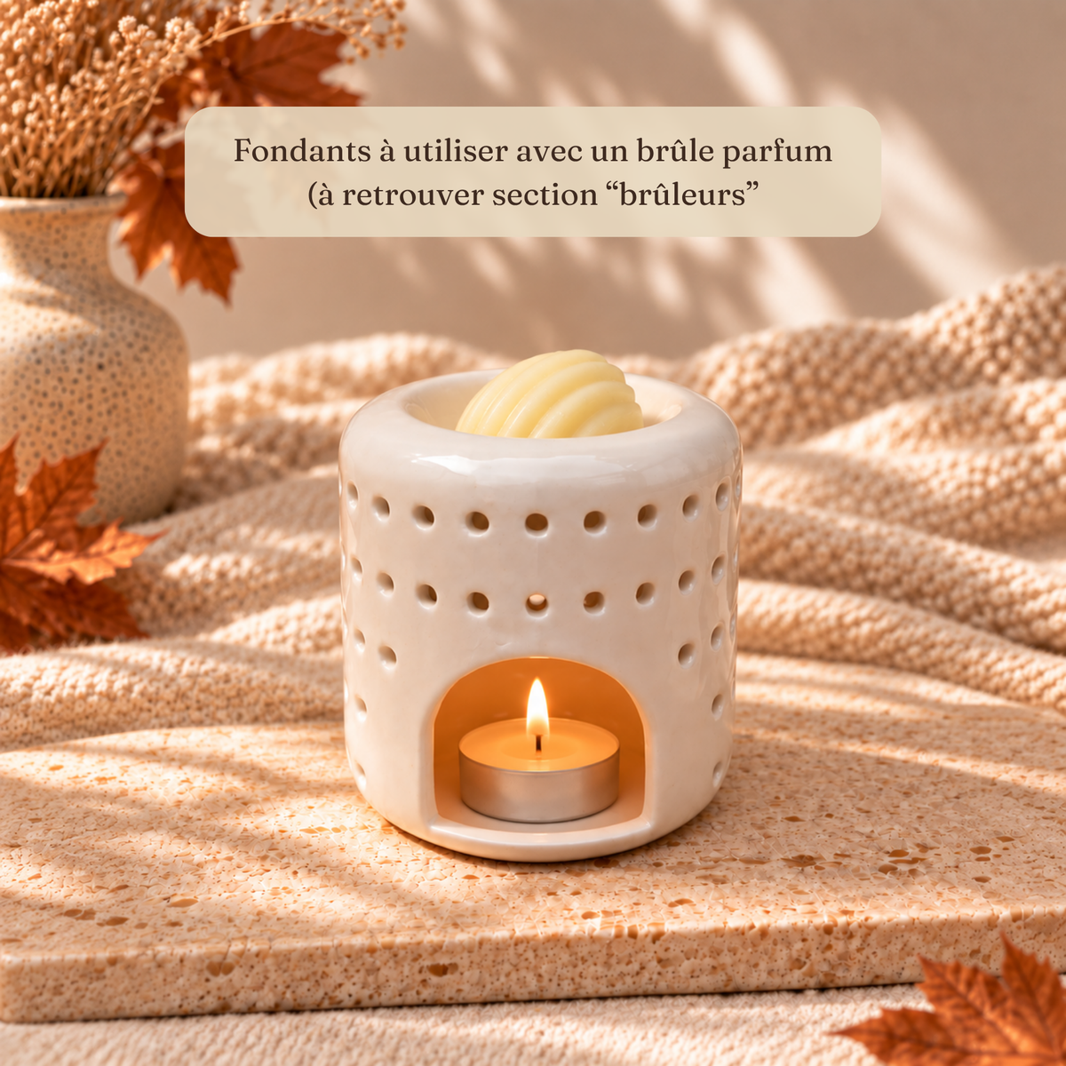 Brûleur à parfum en céramique blanche pour fondants parfumés et cire parfumée – Danielle sent bon