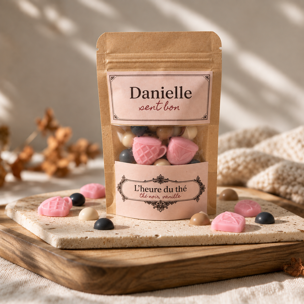 Sachet de fondants parfumés artisanaux L'Heure du Thé (thé noir, vanille) – Danielle sent bon